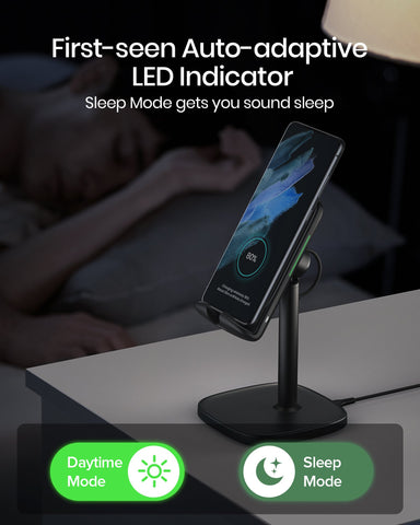 INIU 15W Wireless Charger Phone Stand Adjustable Phone Desk Holder-PA01064-Veeddydropshipping