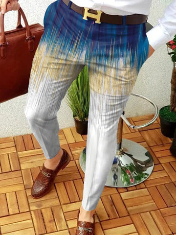 Trousers Retro Pattern Print Straight Long Pants Mens-MF00428-Veeddydropshipping