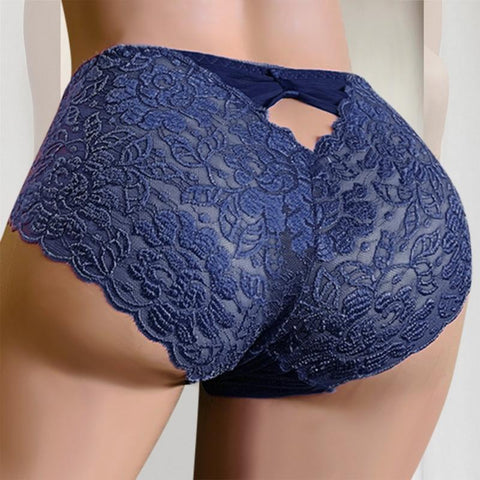Women mid-waist Lace Large Size briefs-WF00821-Veeddydropshipping