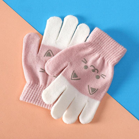 3-6 Year Baby Boy Girl Winter Gloves Cute Cartoon Bear Cat Glove-TB00734-Veeddydropshipping