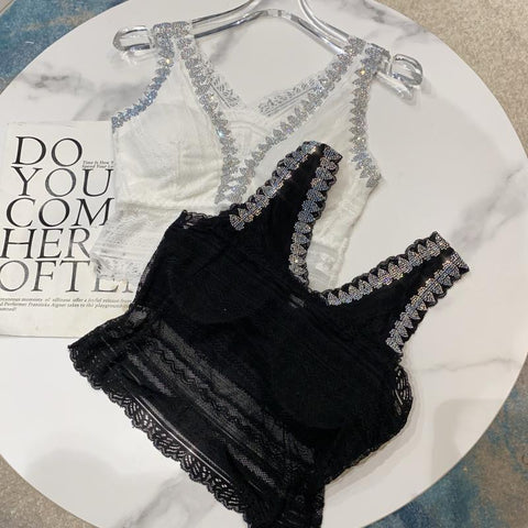Lady Camisole Sexy Tube Top V-neck Sleeveless Vest-WF00209-Veeddydropshipping