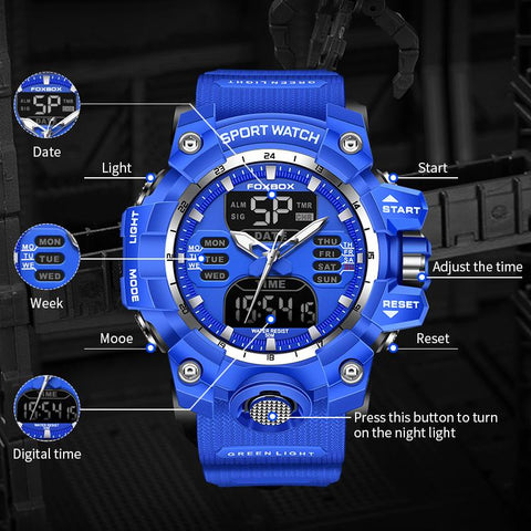 Outdoor Sport Quartz Man Watches Waterproof Dual Display-JW00795-Veeddydropshipping