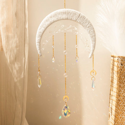 Suncatcher Macrame Dream Catcher Crystal Windchime Light-HA00202-Veeddydropshipping