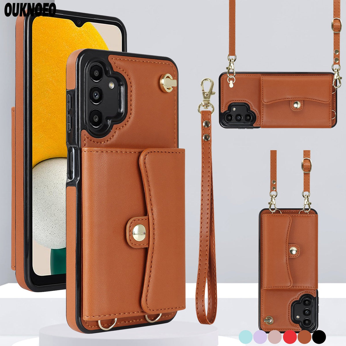 Luxury Leather Phone Case For Samsung Galaxy A73 A71 A70 A53 A52 A51 A50-PA00233-Veeddydropshipping