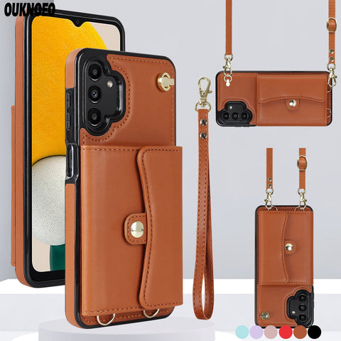 Luxury Leather Phone Case For Samsung Galaxy A73 A71 A70 A53 A52 A51 A50-PA00233-Veeddydropshipping