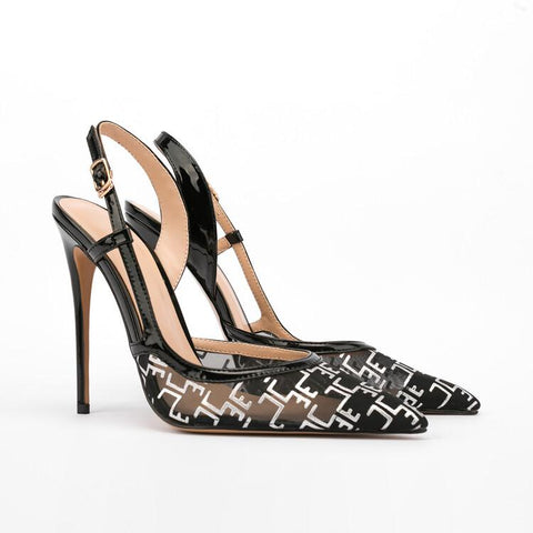 Women Shoes Fashion Letter Style Stiletto Heel Women&#39;s Party-BS00868-Veeddydropshipping