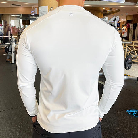 Men Autumn Fitness Coats Stand Collar Zipper Quick Dry Long Sleeve Sportwear Gym -OS00713-Veeddydropshipping