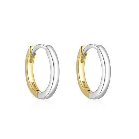 925 Sterling Silver Glossy Hoop Earrings Tiny Cartilage Piercing -JW01459-Veeddydropshipping