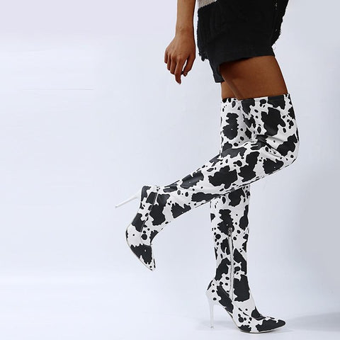 High Heel Boot Pointed Toe Sexy club Shoes Thigh High-BS00927-Veeddydropshipping