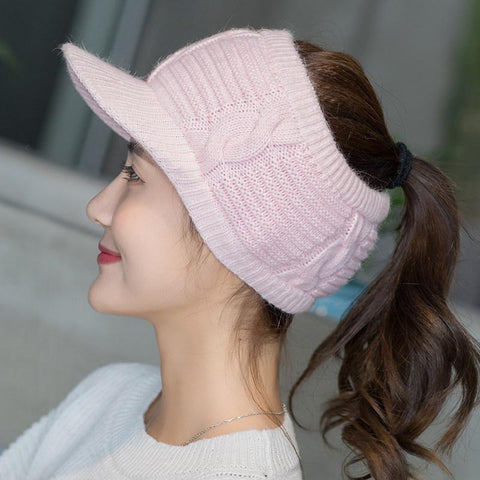 Baseball Caps Women Twist Knit Hats-WF01356-Veeddydropshipping