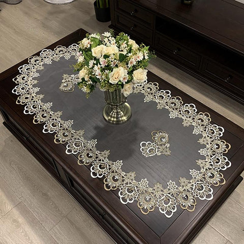 Retro Oval Shape Tablecloth Dining Table-HA00543-Veeddydropshipping