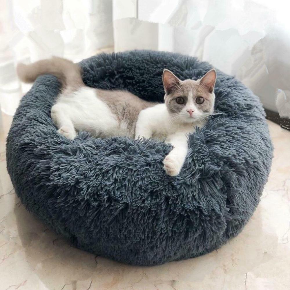 Cat Beds Round Comfy Calming Dog Bed-HA01408-Veeddydropshipping