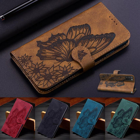 Butterfly Leather Flip Cover For Xiaomi Mi11 Redmi Note 9T 9 9A 9S 8 Pro-PA00311-Veeddydropshipping