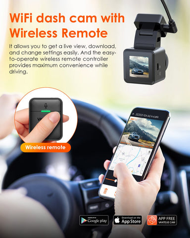 Vantrue Element1 Voice Controlled Black Box Dash Cam Wireless Hotkeys-AM00575-Veeddydropshipping