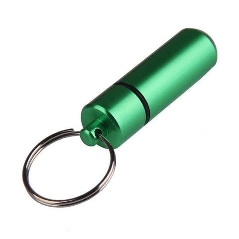 Stainless Steel Medicine Bottle Keychain Case Container-HA00792-Veeddydropshipping