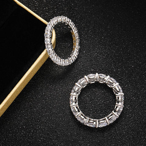 5mm  Moissanite Ring 925 Sliver Plated with White Gold Rings For Women-JW00029-Veeddydropshipping