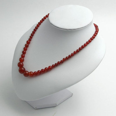 Model Bust Show Exhibitor White Leather  Jewelry Display -JW01679-Veeddydropshipping