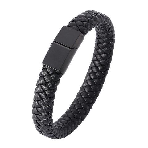 Fashion Braided Leather Bracelet Bangle Male Punk Rock Hand  -JW00244-Veeddydropshipping