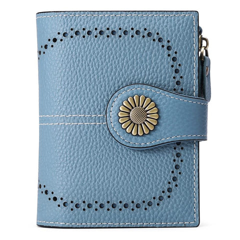 Wallet Luxury Brand Oil Wax Genuine Leather Coin Purses Zipper Card-BS00181-Veeddydropshipping