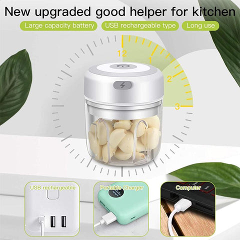 Mini Electric Garlic Chopper Mincer USB Charging Ginger-HA01944-Veeddydropshipping