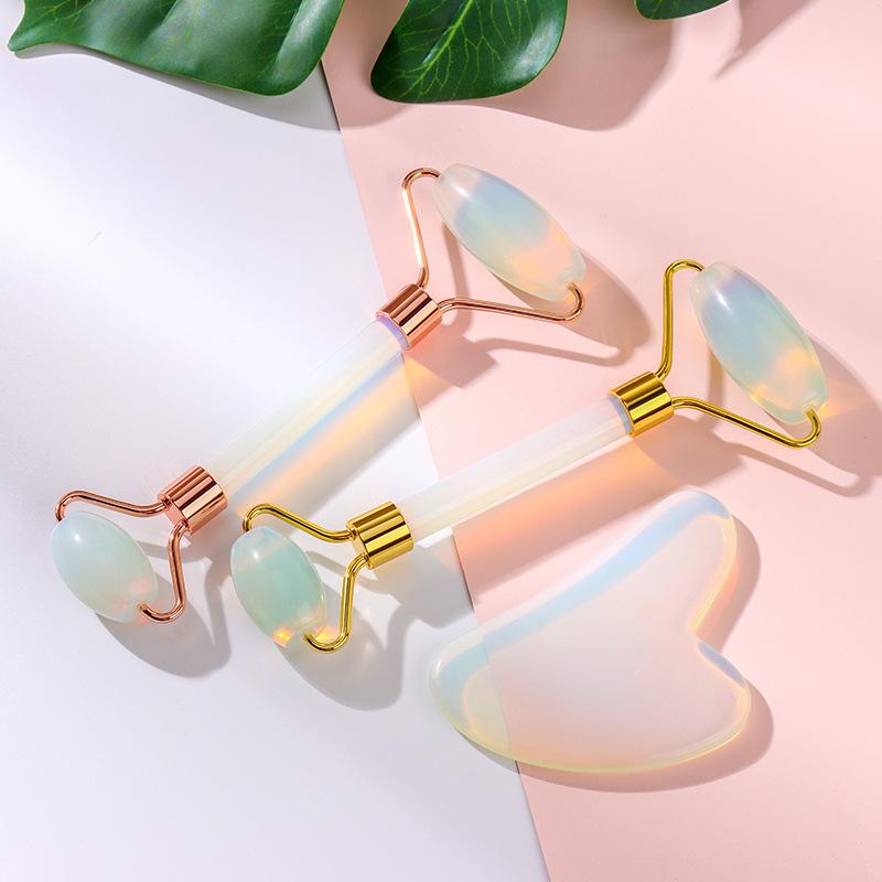 Face and Gua Sha Set - Beauty Cosmetic Facial Skin Roller Opal-BH01394-Veeddydropshipping