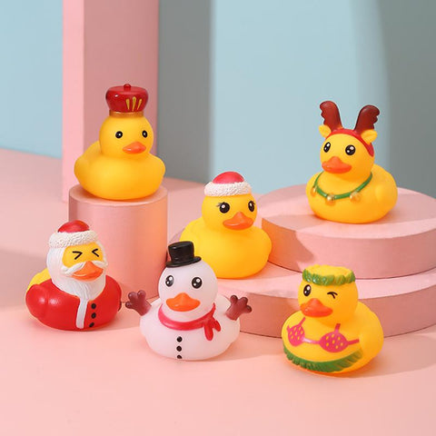 5-40PCS Baby Bath Toys Soft Rubber Duck Squeeze Sound-TB01533-Veeddydropshipping