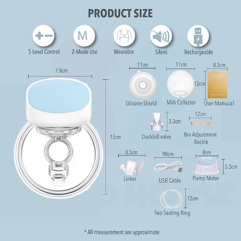 Intelligent hands free suction milk extractor portable wearing wireless-TB00678-Veeddydropshipping