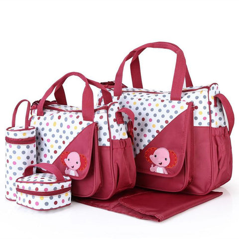 New Diaper bag 5 pieces set nappy tote bag large-TB00239-Veeddydropshipping