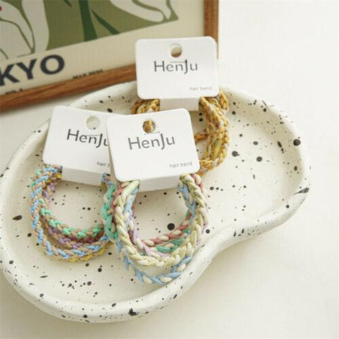 Braided Elastic Hair Rubber Bands-WF01122-Veeddydropshipping