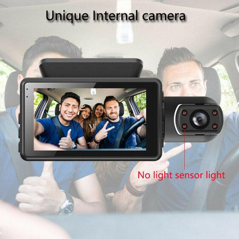 HD Car Video Recorder 2 Lens Hidden Car Driving Dash Cam 3.0inch IPS-AM00565-Veeddydropshipping