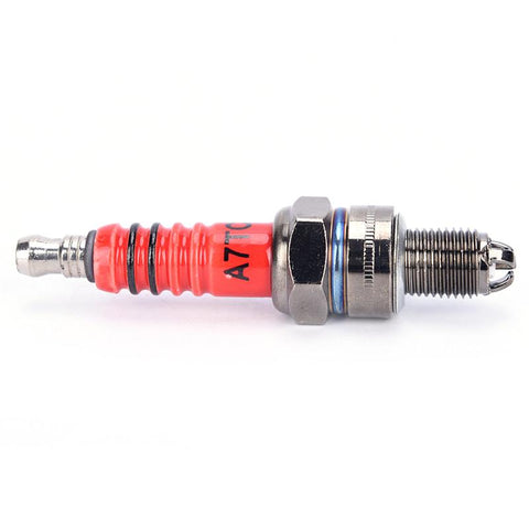 Pack of 1 Racing 3 Electrode Spark Plug A7TC for  50cc,70cc,90cc-AM00128-Veeddydropshipping