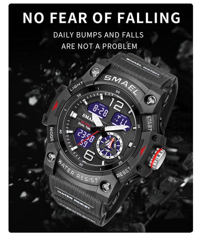Dual Time Men Watches 50m Waterproof Military Watches-JW00790-Veeddydropshipping