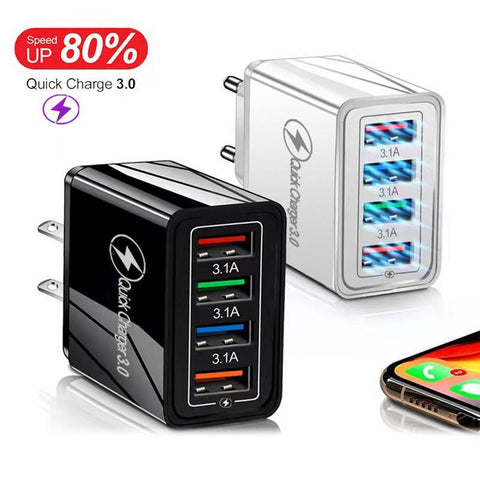 USB Wall Charger Multiport 3.0 Fast Charging Block For All USB Charging Devices-PA00372-Veeddydropshipping