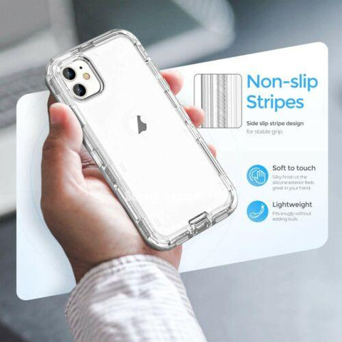 For iPhone 14 13 12 11 Pro Max X XR 6 7 8 Plus SE Shockproof Clear Cover Case-PA00108-Veeddydropshipping