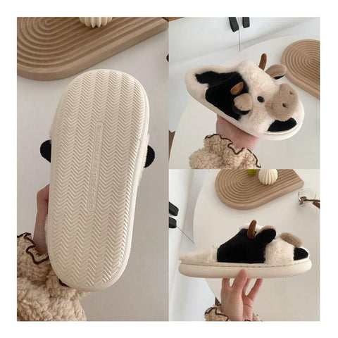 Girls Kawaii Fluffy Winter Warm Slippers Woman Cartoon-BS01245-Veeddydropshipping