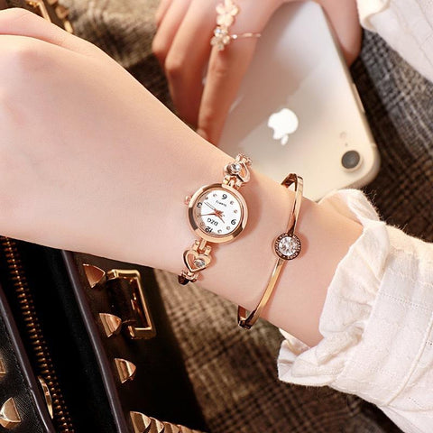 Fashion Women Heart Bracelet Watch Rose Gold Quartz Watch -JW01110-Veeddydropshipping
