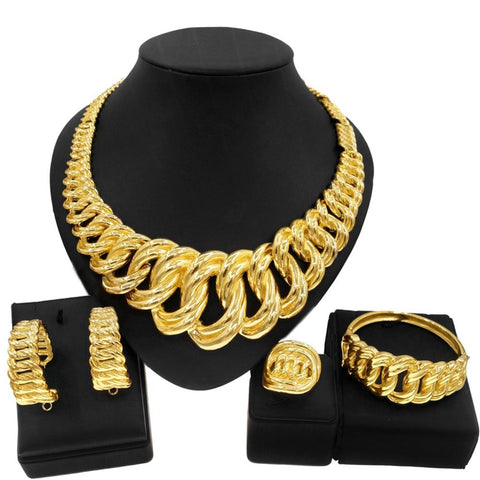 Fashion Woman Necklace Jewelry Set Gold Plated Pendant Wedding -JW00331-Veeddydropshipping
