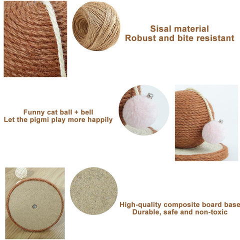 Pet Toy Cat Scratching Board Natural Hemp Rope-HA01436-Veeddydropshipping