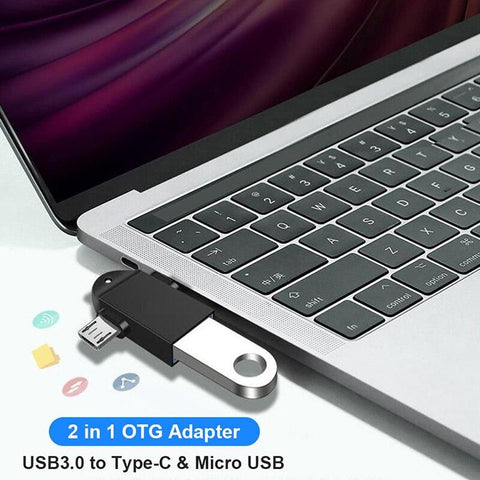 Aluminum Alloy 2 In 1 Android OTG Adapter Mobile Phone Adapter Usb Connector Multi-Function-PA00963-Veeddydropshipping