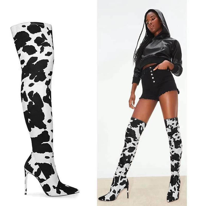 High Heel Boot Pointed Toe Sexy club Shoes Thigh High-BS00927-Veeddydropshipping