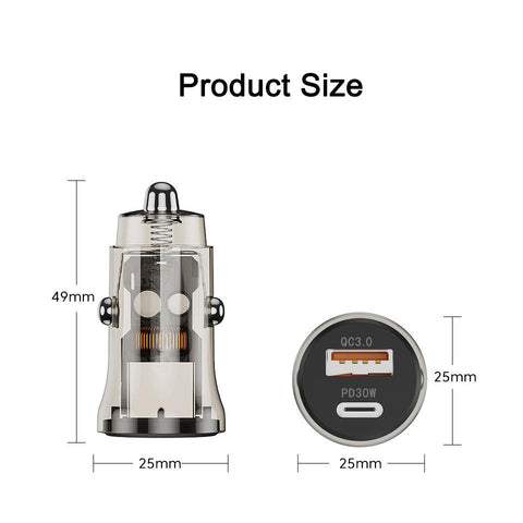 65W Car Charger USB C Fast Charging Adapter-Veeddydropshipping