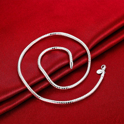 925 Sterling Silver Inch Snake Chain Bracelet Necklace Sets -JW00195-Veeddydropshipping
