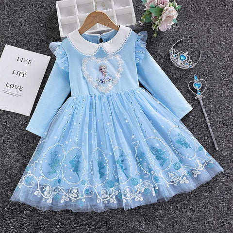 Disney Infant Girl Dress Party Elsa Frozen Toddler Christmas Dress Children-TB00853-Veeddydropshipping