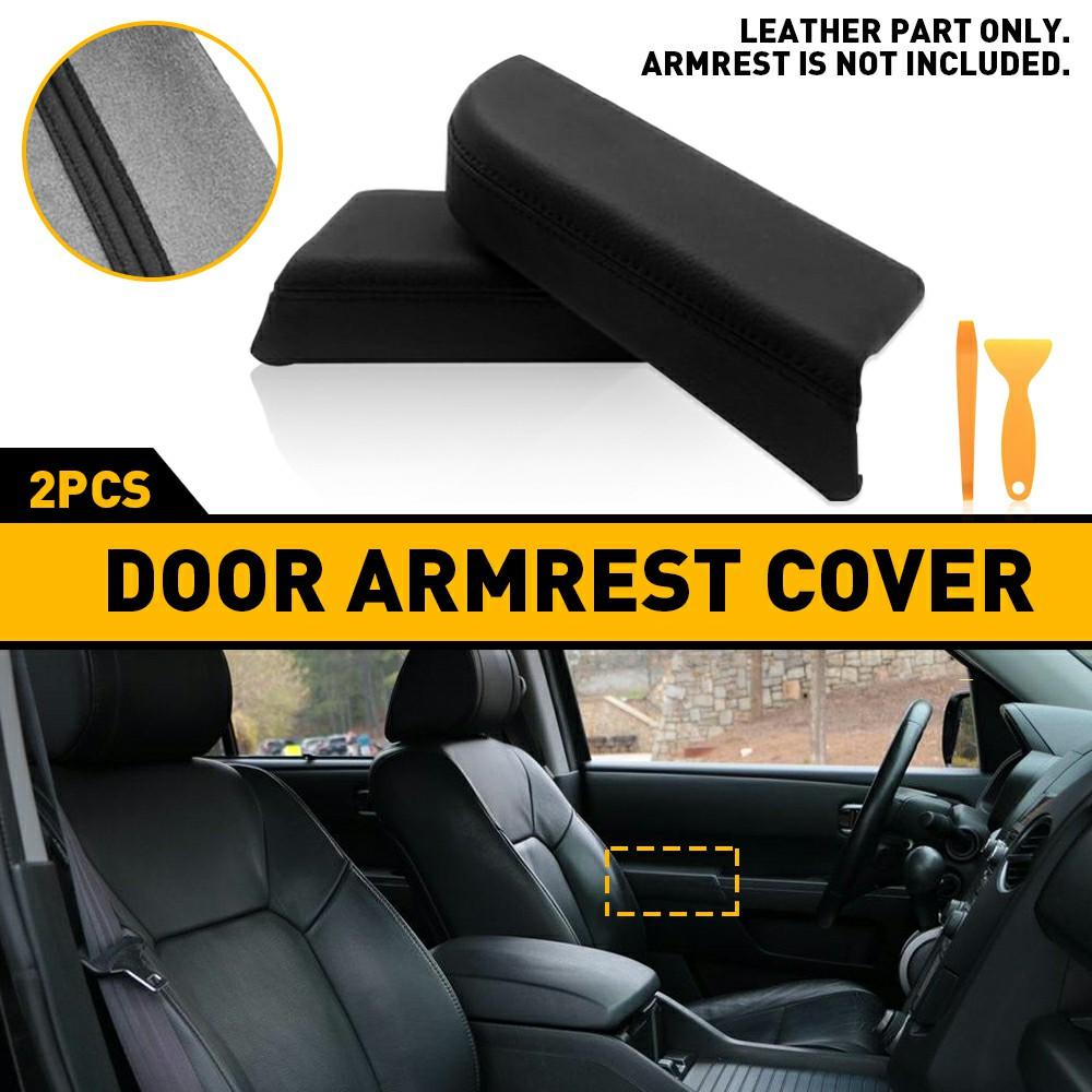 For Honda Pilot 2009-2015 Front Rear Door Armrest Leather Covers Black-AM00048-Veeddydropshipping