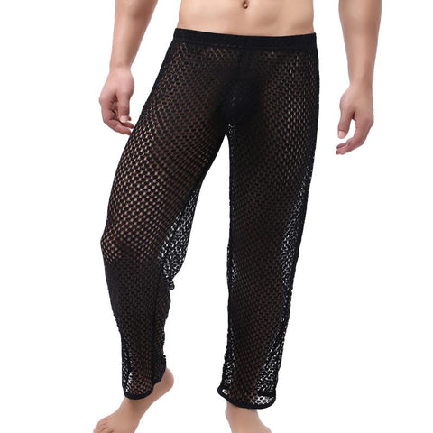Sleepwear Ropa Interior Hombre See Through Sleep Bottoms Mesh-MF01566-Veeddydropshipping