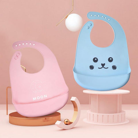 Soft and waterproof baby silicone scarf cute cartoon print baby-TB00717-Veeddydropshipping