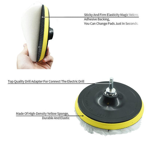 5/6PCS 3/4/5/6/7 inch Polishing Kit Polishing Pad Car Waxing Sponge-AM00403-Veeddydropshipping