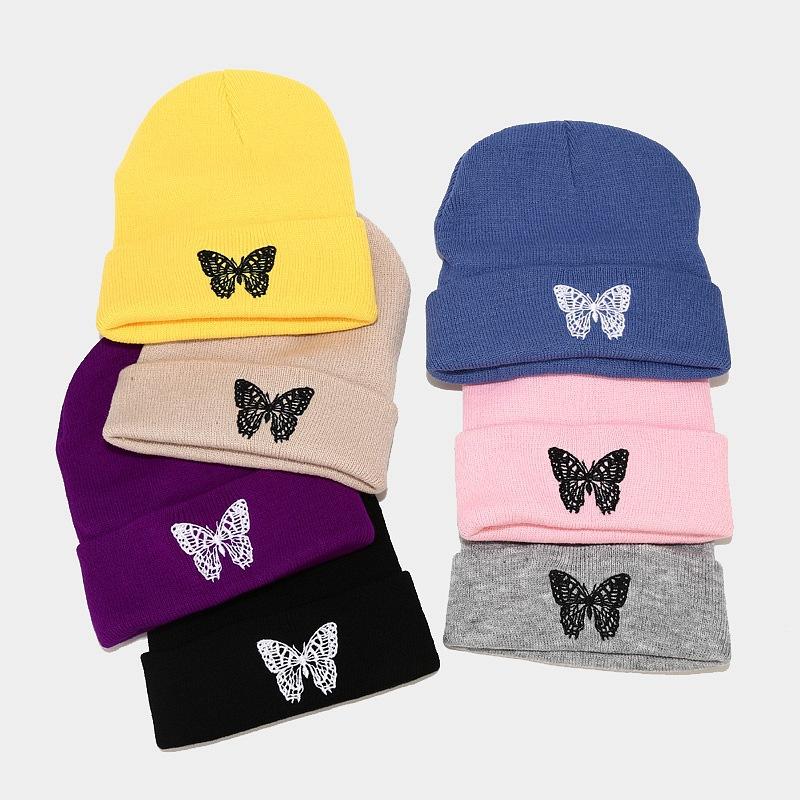 Butterfly Knitted Cap Women&#39;s Warm Beanies-MF00980-Veeddydropshipping