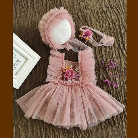 Newborn Photography Props  Baby Girl Lace Romper Bodysuits Outfit-Veeddydropshipping-1