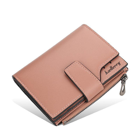 Short Red Wallet Card Holder Big Capacity Green Pink Coin-BS00183-Veeddydropshipping